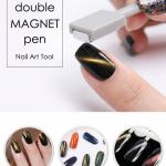 3D Tips Magnetic Nail Art Cat Eye Gel Polish Magnetic Stick 3D Line Strip  (Black) 1 Piece