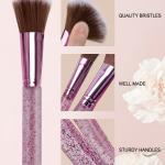 Makeup Brushes Set with Case, 12pcs Professional Make Up Brush Portable Storage Box, (Glitter Pink)