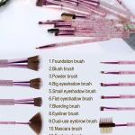 Makeup Brushes Set with Case, 12pcs Professional Make Up Brush Portable Storage Box, (Glitter Pink)