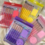 2 pcs puff with brush (6 Brush & 2 Puff)