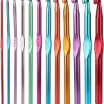 12pcs Aluminum Metal Crochet Hooks Set