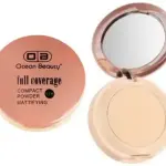 OCEAN BEAUTY Full Coverage Compact Powder shade 105 Natural Makeup 1 Pcs