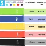 Loop Bands for Fitness, Yoga, Pilates, Legs, Waist, Shoulders, HIPS and Strength Training - Set of 5