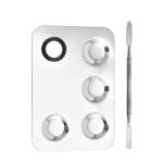 Stainless Steel Makeup mixing Palette with Spatula makeup artist tool.(Pack of 1).