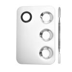 Stainless Steel Makeup mixing Palette with Spatula makeup artist tool.(Pack of 1).