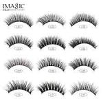 Professional Synthetic Fibers False Eyelashes, 3D Eyelashes Pack 10 Pairs of 1