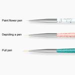 Premium 3 pcs of nail art detailing brush (Multicolor).