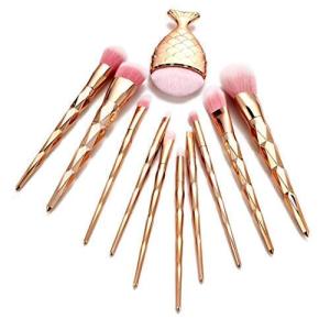 Handle Makeup Brush Set With Big Fish Tail 11 Pcs