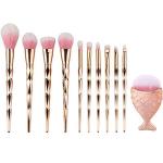 Handle Makeup Brush Set With Big Fish Tail 11 Pcs