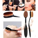 Makeup Powder Concealer Oval Blending Foundation Brush (Black)-Pack of 1