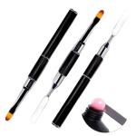 Poly Nail Gel Brush & Picker,Dual - Ended Stainless Steel Gel Nail Brush Tool  1 Pcs