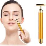 Electric Vibration Facial Massage For Roller Waterproof Face Skin Care T-Shaped Anti Wrinkle Massage(Gold).