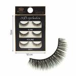 Black Handmade Natural Thick Long Polyester, 3 Pairs False Eyelashes