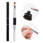 Poly Nail Gel Brush & Picker,Dual - Ended Stainless Steel Gel Nail Brush Tool  1 Pcs