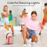 Wireless Mics Portable Bluetooth Speaker & Dynamic Lights Birthday Gift for Girls, Boys