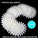 10 Palettes Display Board for Nail Art Design Pattern Practice and Swatch Nail Polish Color(White).