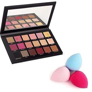 Professional 2 Pcs blunder puff and 18 color eyeshadow palette Combo.
