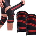 Knee Wraps and Wrist Band Support Straps 1 Pair Knee Band)