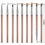 9 Pcs Nail Art Brushes  (Pack of 9 )