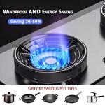 Silver Gas Saver Burner Jali Ring Fire & Windproof (1 Piece) Black\