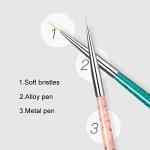 Premium 3 pcs of nail art detailing brush (Multicolor).