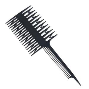 Dyeing Sectioning Comb Wide Tooth Hair Dressing Tool Professional Salon 3 Way Comb (Black) (Pack Of 1)