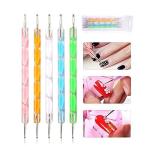 Pack of 5 Pcs Nail Art 2 way dotting Pen.