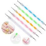 Pack of 5 Pcs Nail Art 2 way dotting Pen.