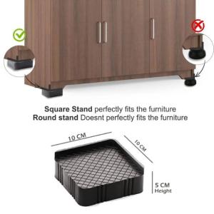 Refrigerator Stand, Washing Machine Stand, Furniture Base Stand (Pack of 4)Black.