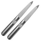 Pack 2 Stainless Silver Steel Nail Filers (5 Inches)  (Set of 2)