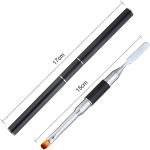 Poly Nail Gel Brush & Picker,Dual - Ended Stainless Steel Gel Nail Brush Tool  1 Pcs