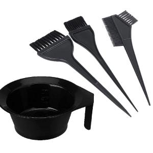 Plastic 4PCS Hair Color Comb, Dye Brush and Hair Color Mixing Bowl Hair Colouring Kit