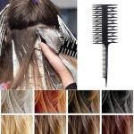 Dyeing Sectioning Comb Wide Tooth Hair Dressing Tool Professional Salon 3 Way Comb (Black) (Pack Of 1)