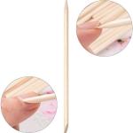 Orange Wood Nail Sticks Double Sided Cuticle Pusher Tool 100 Pcs