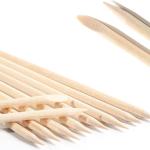 Orange Wood Nail Sticks Double Sided Cuticle Pusher Tool 100 Pcs