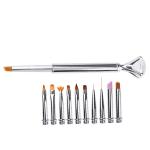 Nail Art Pen Brush Set (10 pieces) silver