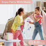 Wireless Mics Portable Bluetooth Speaker & Dynamic Lights Birthday Gift for Girls, Boys