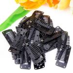 4 Pcs Chunni Clips with Safety Pins, Snap-on Dupatta Pin Hijab Pins Stainless Steel Wig Clip(Black)
