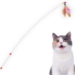 Cat Teaser Playing Stick Wooden Cat Wand Toy 1 Pcs