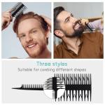 Dyeing Sectioning Comb Wide Tooth Hair Dressing Tool Professional Salon 3 Way Comb (Black) (Pack Of 1)