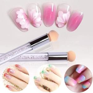 Nail Art Tool Pen Dual Head Nail Sponge Brush Picking Dotting 4 Replacement Heads (MultiColour)