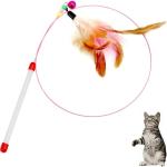 Cat Teaser Playing Stick Wooden Cat Wand Toy 1 Pcs