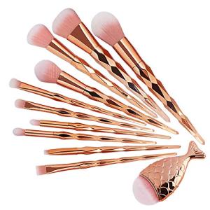 Diamond cut Handle Makeup Brush Set With Big Fish Tail