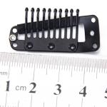 4 Pcs Chunni Clips with Safety Pins, Snap-on Dupatta Pin Hijab Pins Stainless Steel Wig Clip(Black)