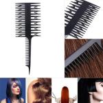 Dyeing Sectioning Comb Wide Tooth Hair Dressing Tool Professional Salon 3 Way Comb (Black) (Pack Of 1)