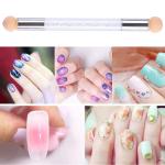Nail Art Tool Pen Dual Head Nail Sponge Brush Picking Dotting 4 Replacement Heads (MultiColour)