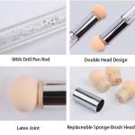 Nail Art Tool Pen Dual Head Nail Sponge Brush Picking Dotting 4 Replacement Heads (MultiColour)