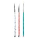 Premium 3 pcs of nail art detailing brush (Multicolor).