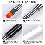 Poly Nail Gel Brush & Picker,Dual - Ended Stainless Steel Gel Nail Brush Tool  1 Pcs