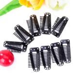 4 Pcs Chunni Clips with Safety Pins, Snap-on Dupatta Pin Hijab Pins Stainless Steel Wig Clip(Black)